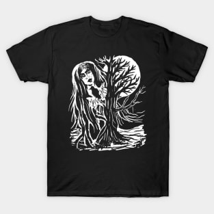 Moon Goddess Forest Witch Gothic Punk T-Shirt